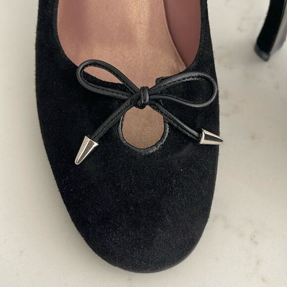 Enzo Angiolini black leather tie Bow heel size 7.5 - Picture 4 of 5